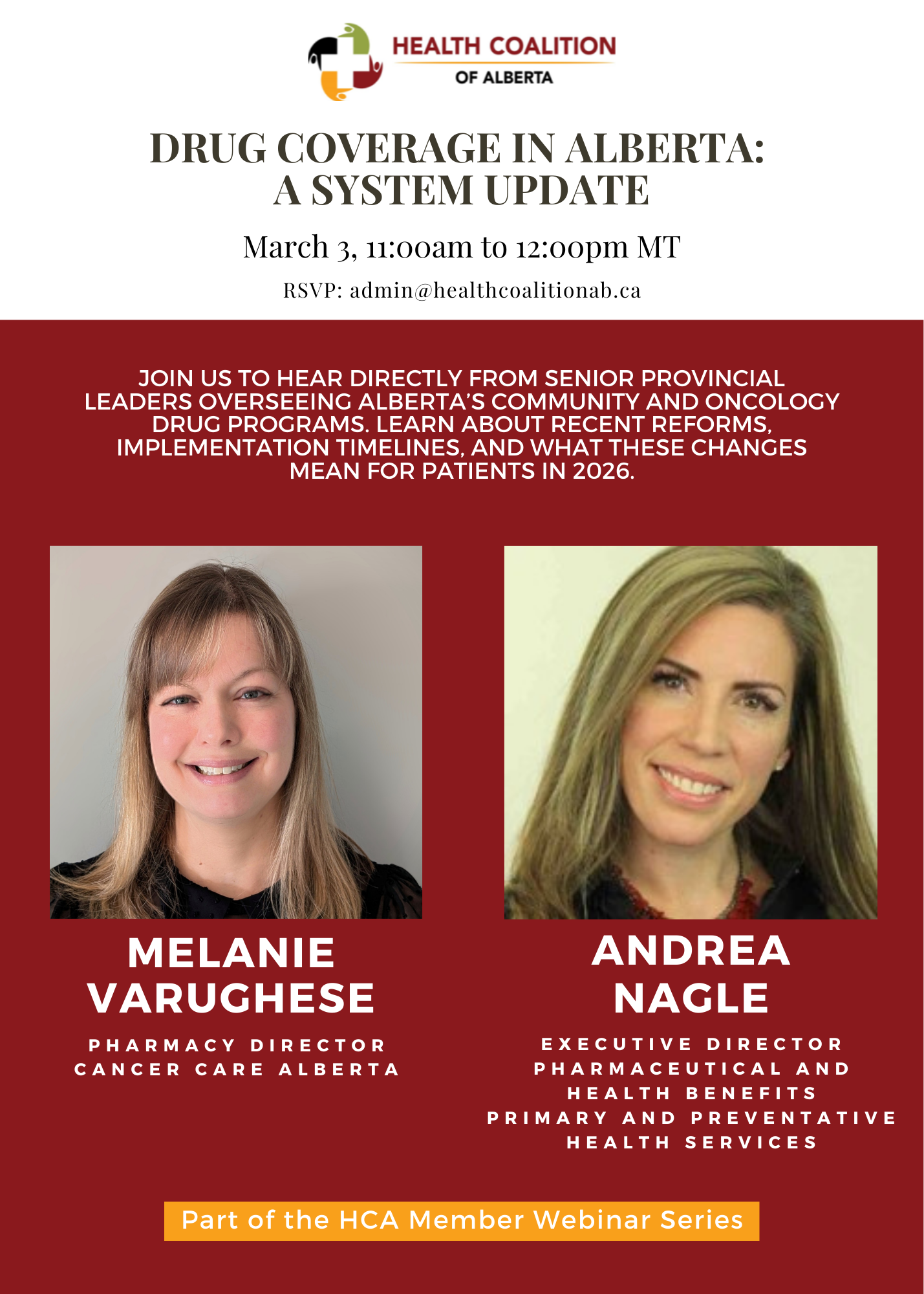 HCA Webinar – Drug Coverage in Alberta Mar. 3